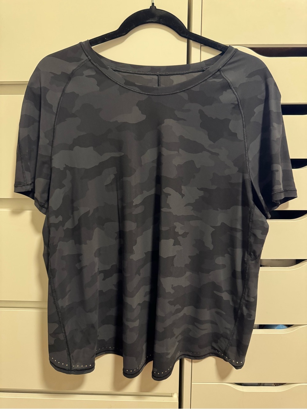 Lululemon Black Camo Performance Short-Sleeve Shirt